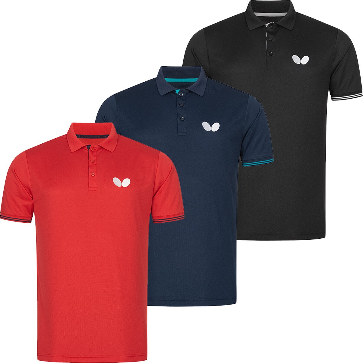 Butterfly Puren Shirt: Black, Blue, Red